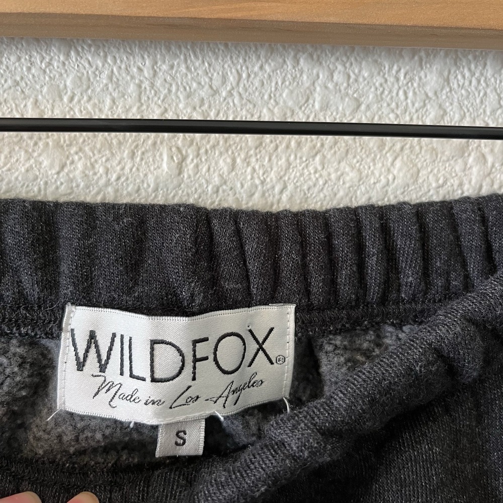 Wildfox Flash Sommers Sweatpants Joggers Size Small Dark Gray Moon Bird Floral - Picture 8 of 12